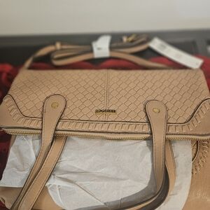 Beige Purse high-quality eco-friendly vegan or faux leather materials. 